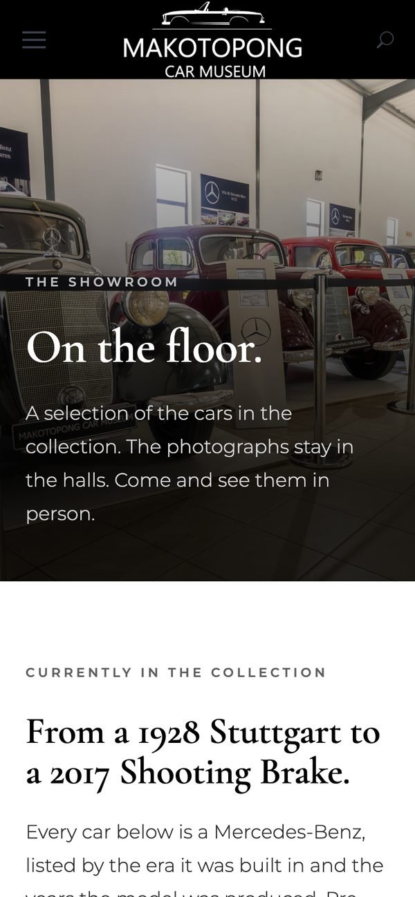 Makotopong Car Museum website, phone